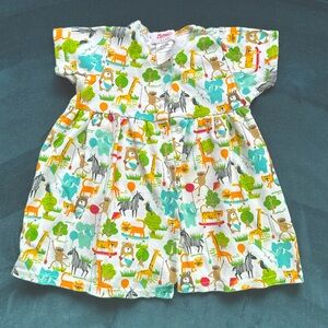 Zutano Baby Girls cute animal print dress Size 6-12 months